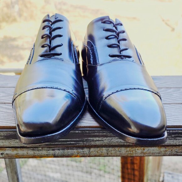 Calzoleria Harris 9-M Black Italian Oxford Dress Shoes main image 8